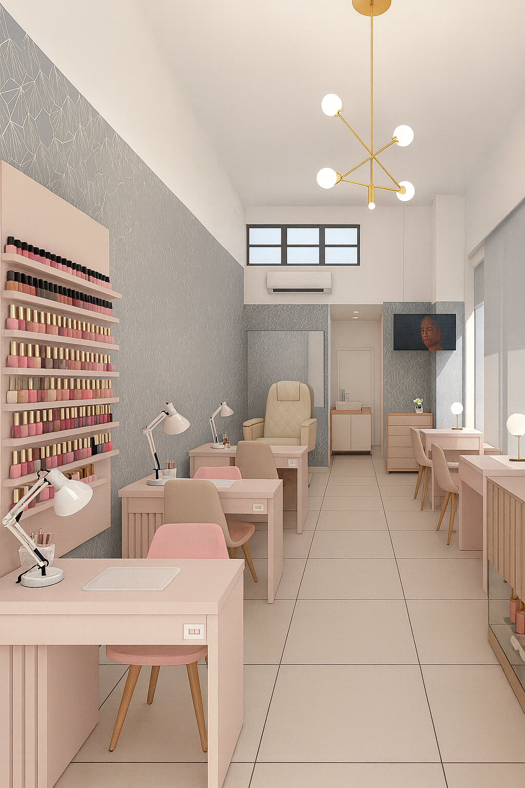 Ambiente da Esmalteria Diamond Nails & Cia