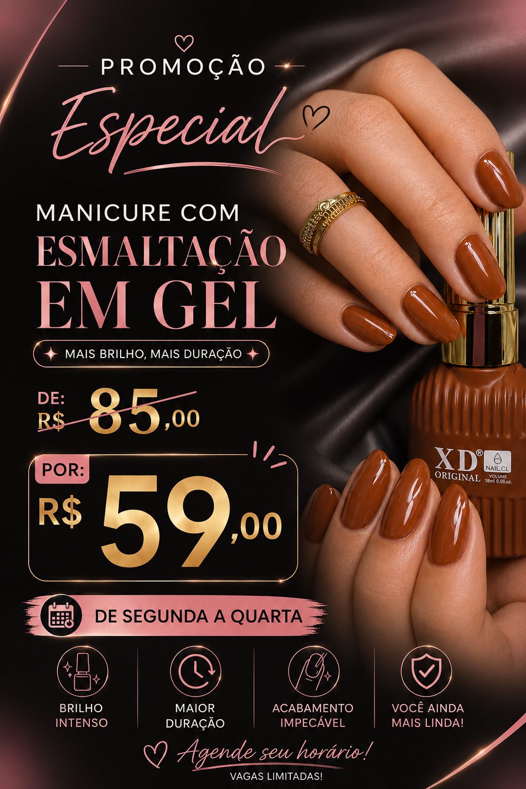 Manicure com Esmaltação em Gel